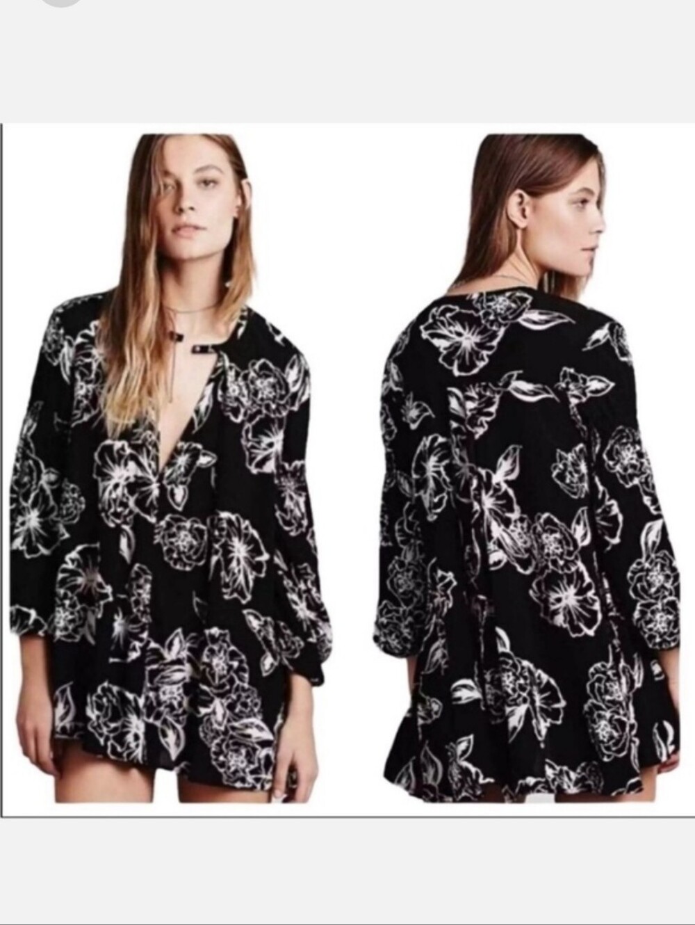 Free People Snap Out Of It Tunic Top Dress Sz Xs